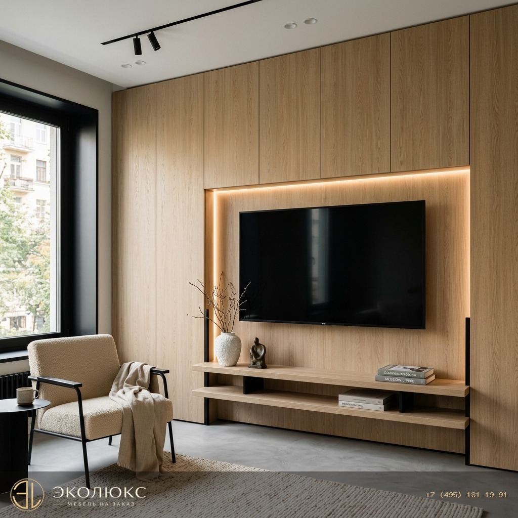 Стеновые панели ТВ-зоны Дуб Каселла натуральный светлый (арт. H1367 ST40), Egger